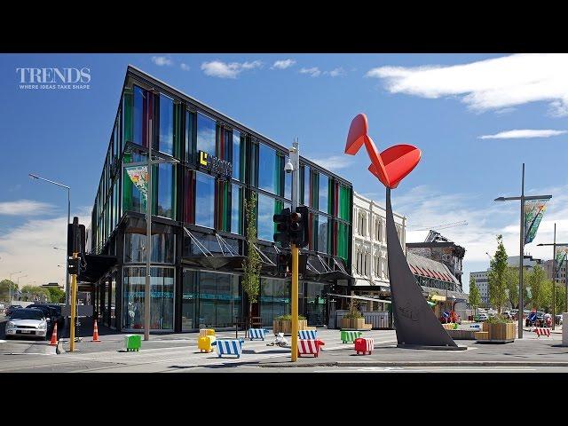 Post-earthquake commercial building in Christchurch on triangular site