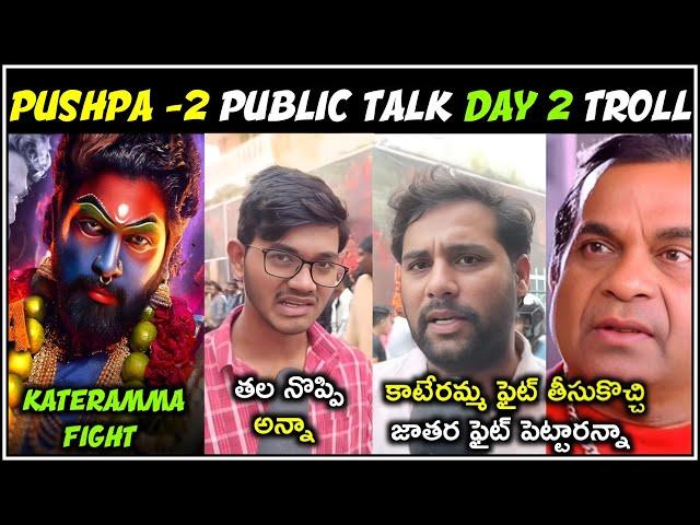 Pushpa 2 Public Talk Day 2 Troll | Pushpa 2 Public Talk | Allu Arjun | Telugu Trolls |Mr. Massabbayi