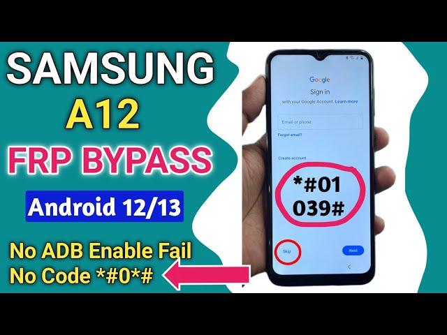 Samsung A12 [A127F] FRP Bypass | A12 Frp Android 12/13 Google Account Remove New Method 2024