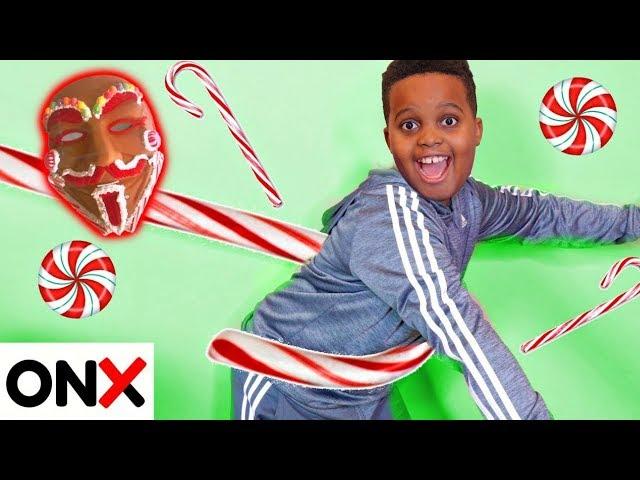 Shiloh and Shasha OUTSMART Gingerbread Man's CANDY CANE!  - Onyx Kids