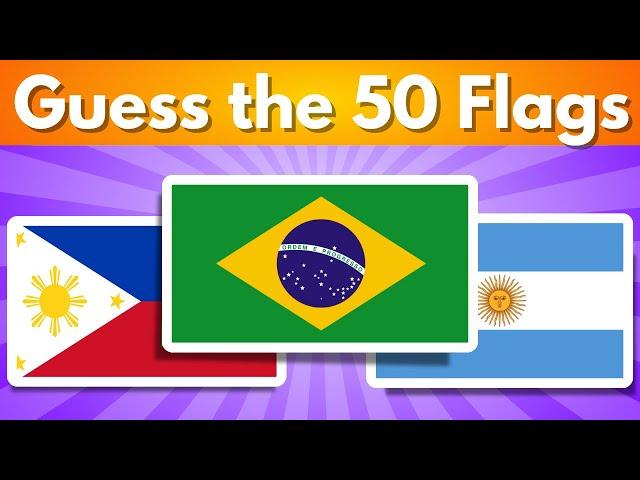 Guess 50 Countries from their Flags | Flag Quiz