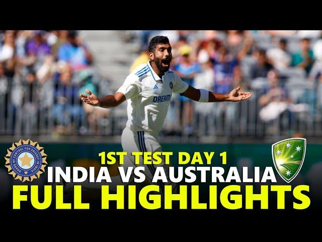 India vs Australia Full Highlights 1st Test 2024 Day 1 | IND VS AUS