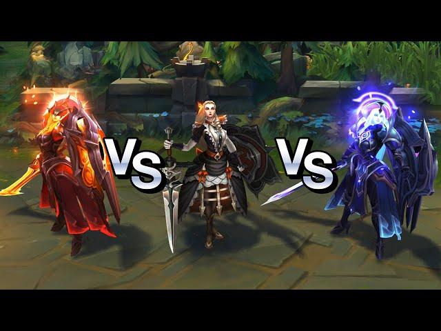 High Noon Leona vs Solar Eclipse Leona vs Lunar Eclipse Leona Skins Comparison (League of Legends)