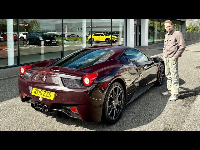 Collecting my new Ferrari 458 Italia, formerly owned by Chris Evans!