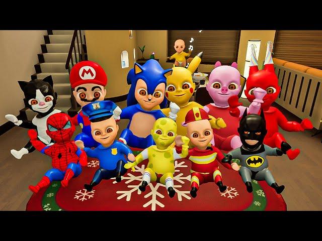 NEW All Baby's Police, Mario, Pikachu, Sonic, Spider-Man VS Original Baby | The Baby In Yellow