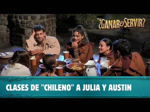 Clases de "chileno" a Julia y Austin | ¿Ganar o Servir? | Canal 13