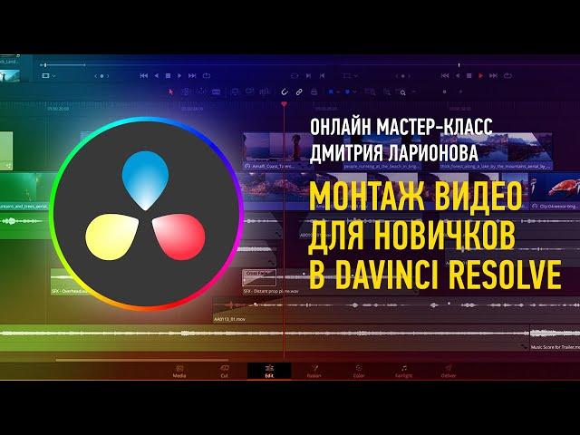 Монтаж видео для новичков в DaVinci Resolve. Дмитрий Ларионов