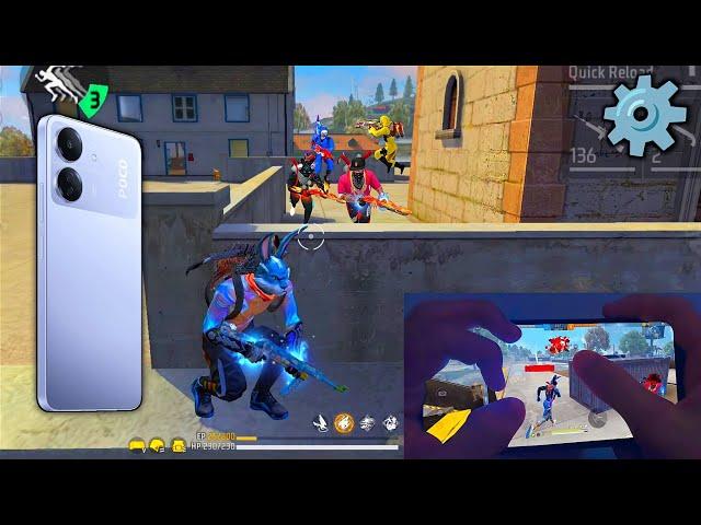  FreeFire Poco C65  Settings ️ 90% Headshot Rate  Default Dpi 392°  120Hz 