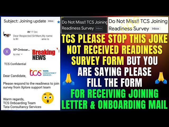 TCS IMP UPDATE MUST FILL READINESS SURVEY FORM FOR RECEIVING JOINING LETTER | 3 TYPES OF SURVEY FORM