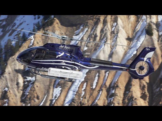 Airbus Helicopters H130 (EC130T2) landing & takeoff at Courchevel altiport | avgeek