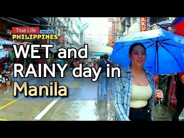 WET and RAINY day in MANILA ¦ Walk Vlog - Quiapo ¦ Real Life Philippines