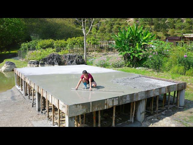 Two Sisters Build a House on a Lake - Making Concrete Floors With 200% Effort, Part 2