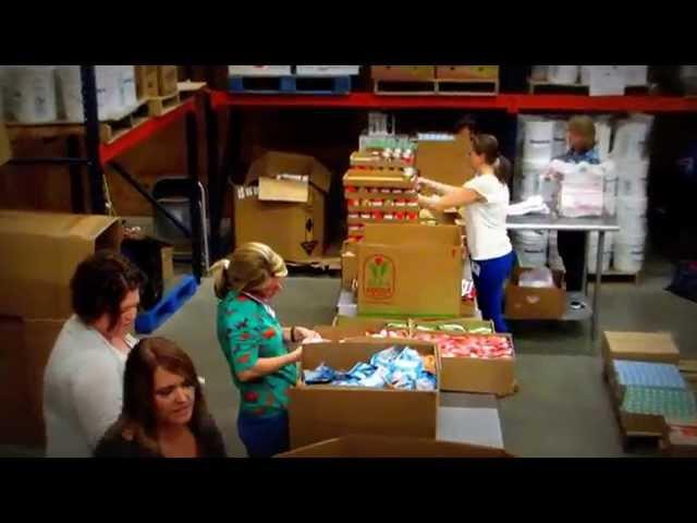 Junior League of Wichita Falls packing PowerPak for Kids at the WFAFB