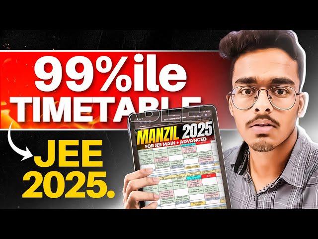 Timetable for 99 Percentile in JEE Mains 2025| Timetable I followed to Score 99%ile in JEE Mains