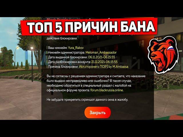 ТОП 5 ПРИЧИН БАНОВ на Блек РАША РП! !ЗА ЧТО АДМИНЫ МОГУТ ЗАБАНИТЬ на BLACK RUSSIA RP!?