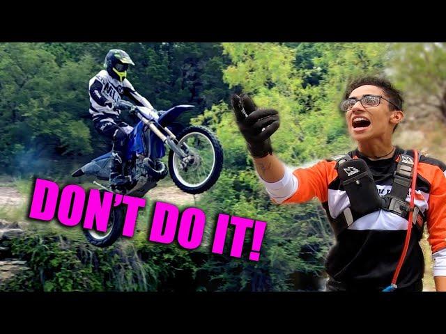 SKETCHY NEW DIRT BIKER PRANK - HE SENT IT!