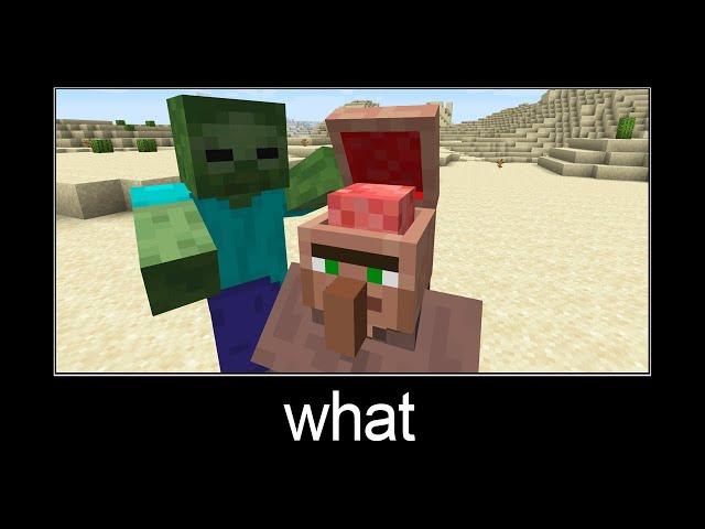 Minecraft wait what meme part 193 (scary villager brain)