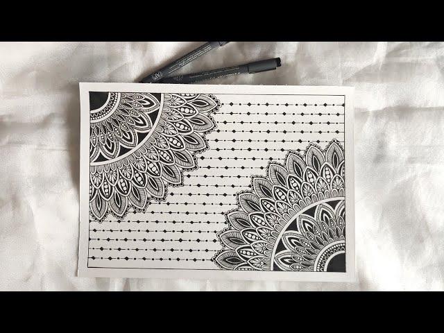 How to Draw Mandala Art || half-disk Mandala || How to draw Mandala for Beginners || Easy mandala