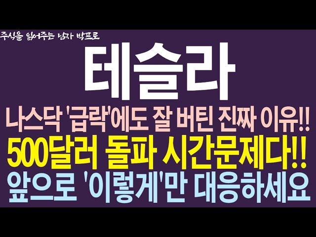 [테슬라 주가전망] 나스닥 '급락'에도 잘 버틴 진짜 이유!!! 500달러 돌파 시간문제다! 앞으로 '이렇게'만 대응하세요 !    #테슬라 #테슬라주가 #테슬라주가전망