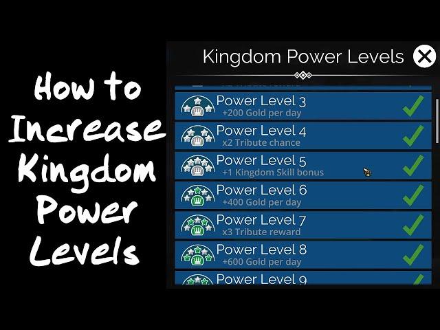 Gems of War Tiny Tutorial: Kingdom Power Level Requirements