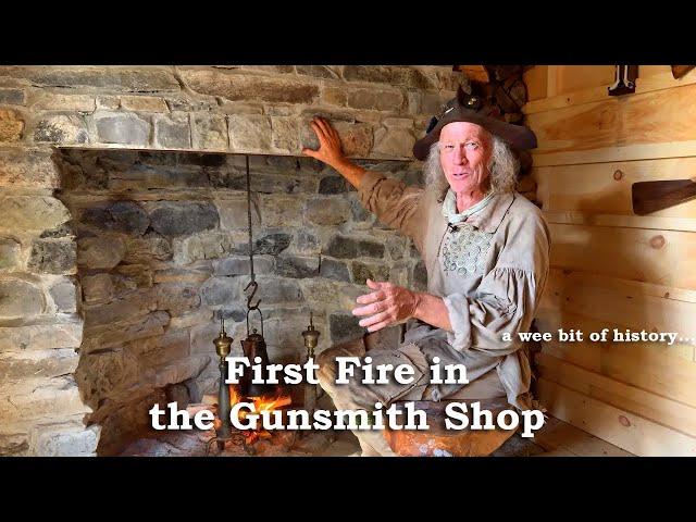 First Fire in the Gunsmith Shop! Forging Hangers | 1700s Gun Building