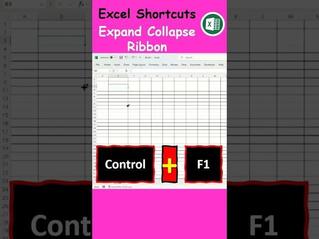 How to Collapse or Expand Ribbon in Excel using Shortcut Keys | Show Hide Ribbon in Excel