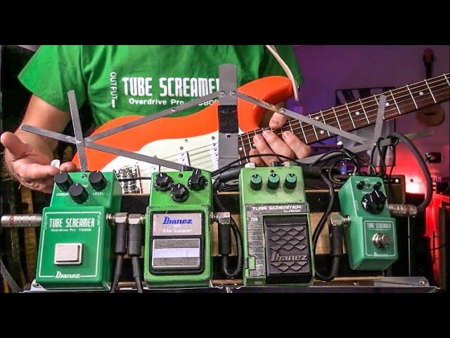 Ibanez Tube Screamer 4 Different TS Pedals TEST  - TS808, TS9, TS10, TS mini