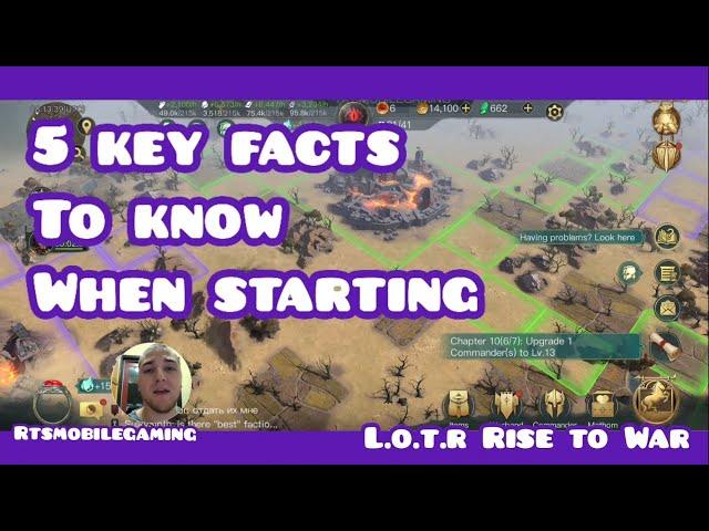 LOTR: Rise to War - 5 Key Facts to Start!  Beginner's Guide