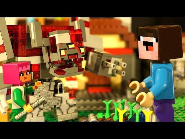 Noob vs LEGO Minecraft 21163 The Redstone Battle