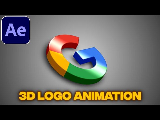 3D Logo Animation Tutorial in After Effects | No Plugins | 3D Intro Tutorial 2025