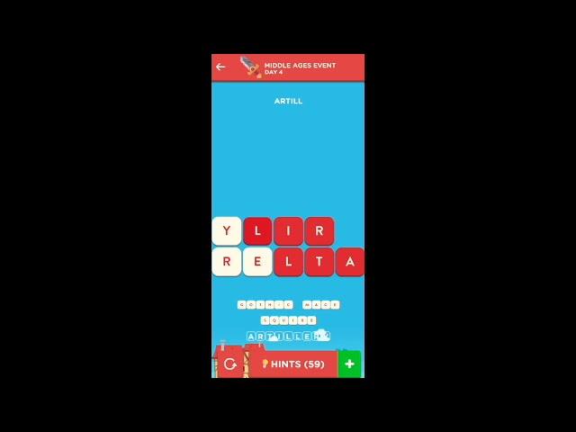 WordBrain 2 Middle Ages Event Day 4 May 11 2021 Answers and Solutions