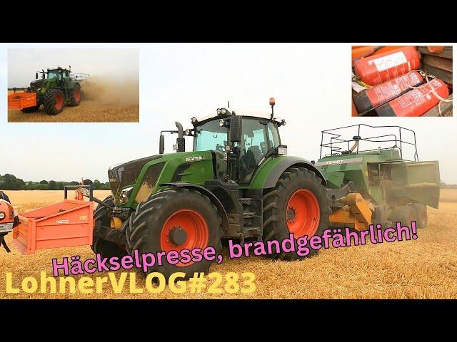 LohnerVLOG#282 Fendt Quaderballenpresse 1290 S mit Vorbauhäcksler für Häckselstroh I Strohstriegel