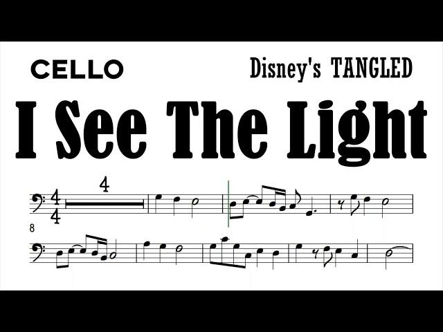 I See The Light Cello Sheet Music Backing Track Play Along Partitura