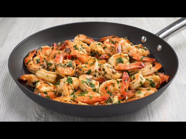 Delicious, Easy and Quick – Pan-Fried Garlic Shrimp in 10 Minutes. Recipe by Always Yummy!