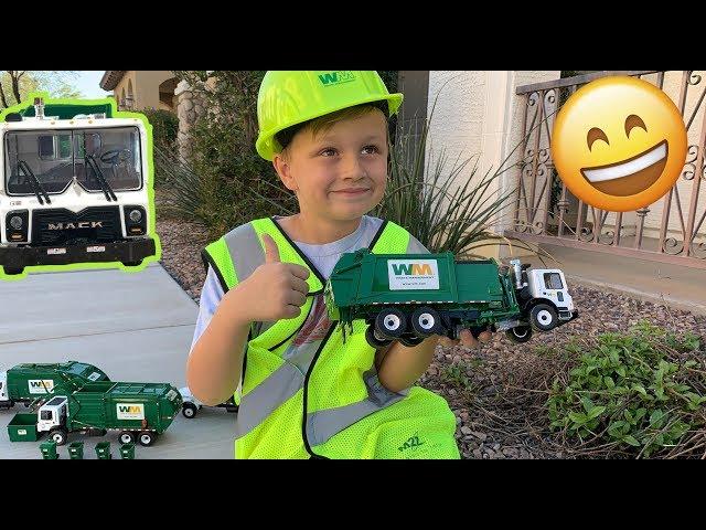 Roman Gets New Waste Management Toy Garbage Truck