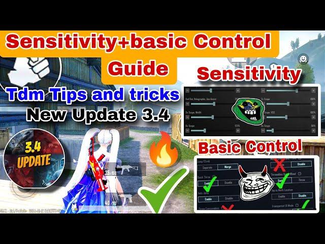 pubg new update 3.4 sensitivity and basic Control Guide | Tdm tips and tricks complete guide 2024.