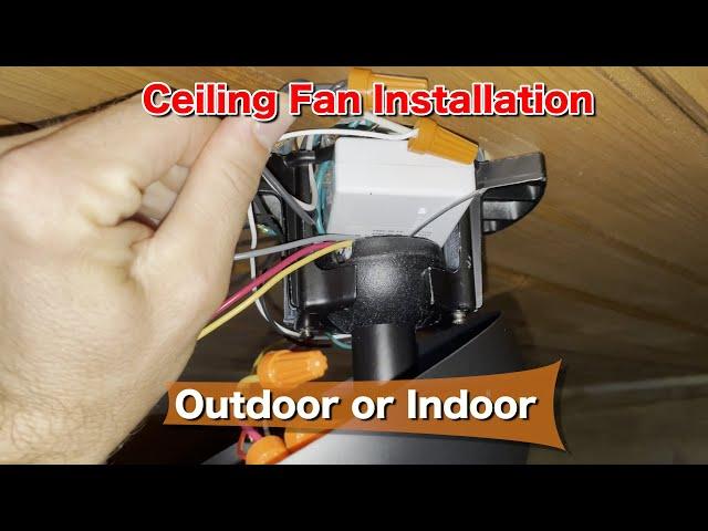 Ceiling Fan Install Outdoor or Indoor with Remote Alexa Voice Control || Includes Hanging Bracket