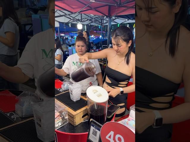 Cute Girl Sells Chocolate Drink At Food Festival #shorts