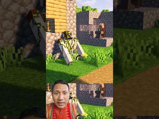 villager gave life to iron golem #minecraft #gaming #steve