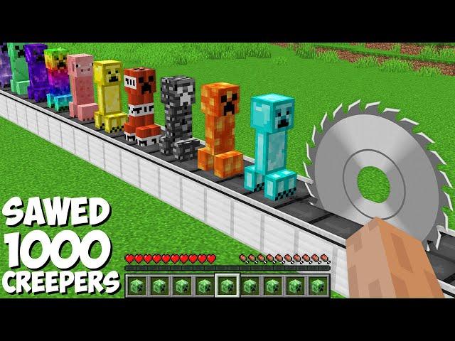 You can SAWED ALL CREEPERS in Minecraft ! SUPER TRAP FOR 1000 CREEPERS !