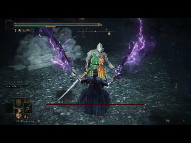 Soldier of Godrick VS MAX lvl 713 +10 Weapon (World's First) #EldenRing #lvl713 #boss