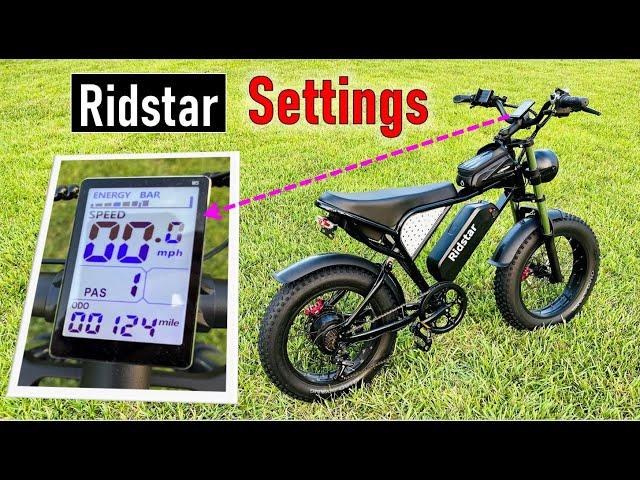 M5 Settings - Ridstar Q20 or X20 H20 - Display & Controller