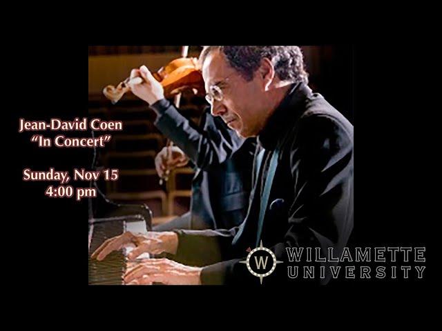 Jean- David Coen, IN RECITAL • The Grace Goudy Distinguished Artists Series