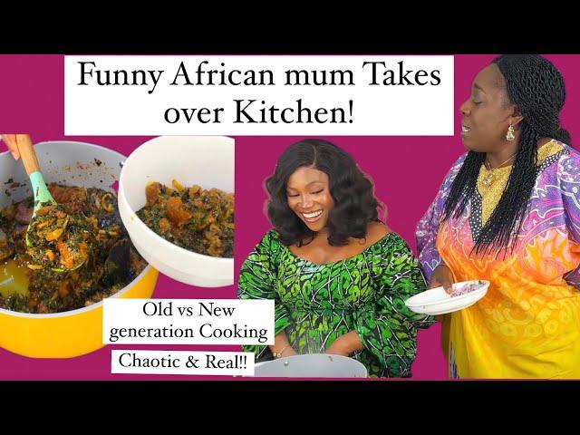 African Mum takes over Kitchen | Nigerian vegetable Soup & Pounded Yam | Alice Halidu