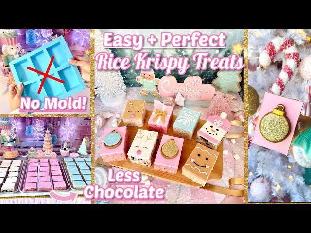 NO MOLD Perfect Rice Krispy Treats | Use Less Chocolate in your Treats!