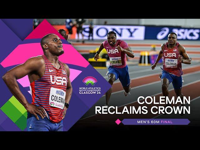 Christian Coleman storms to golden 60m glory ‼️ | World Indoor Championships Glasgow 24