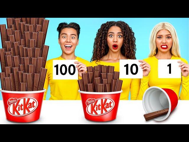 100 Layers Food Challenge | 1 VS 100 Layers of Chocolate Cake Challenges by Turbo Team