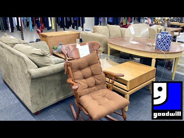 GOODWILL FURNITURE SOFAS ARMCHAIRS HOME DECOR KITCHENWARE SHOP WITH ME SHOPPING STORE WALK THROUGH