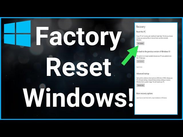 How To Factory Reset Windows 10 On PC