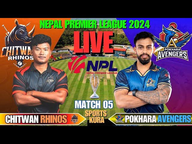 CHITWAN RHINOS VS POKHARA AVENGERS| NEPAL PREMIER LEAGUE 2024| NPL 2024 |LIVE SCORE AND COMMENTARY